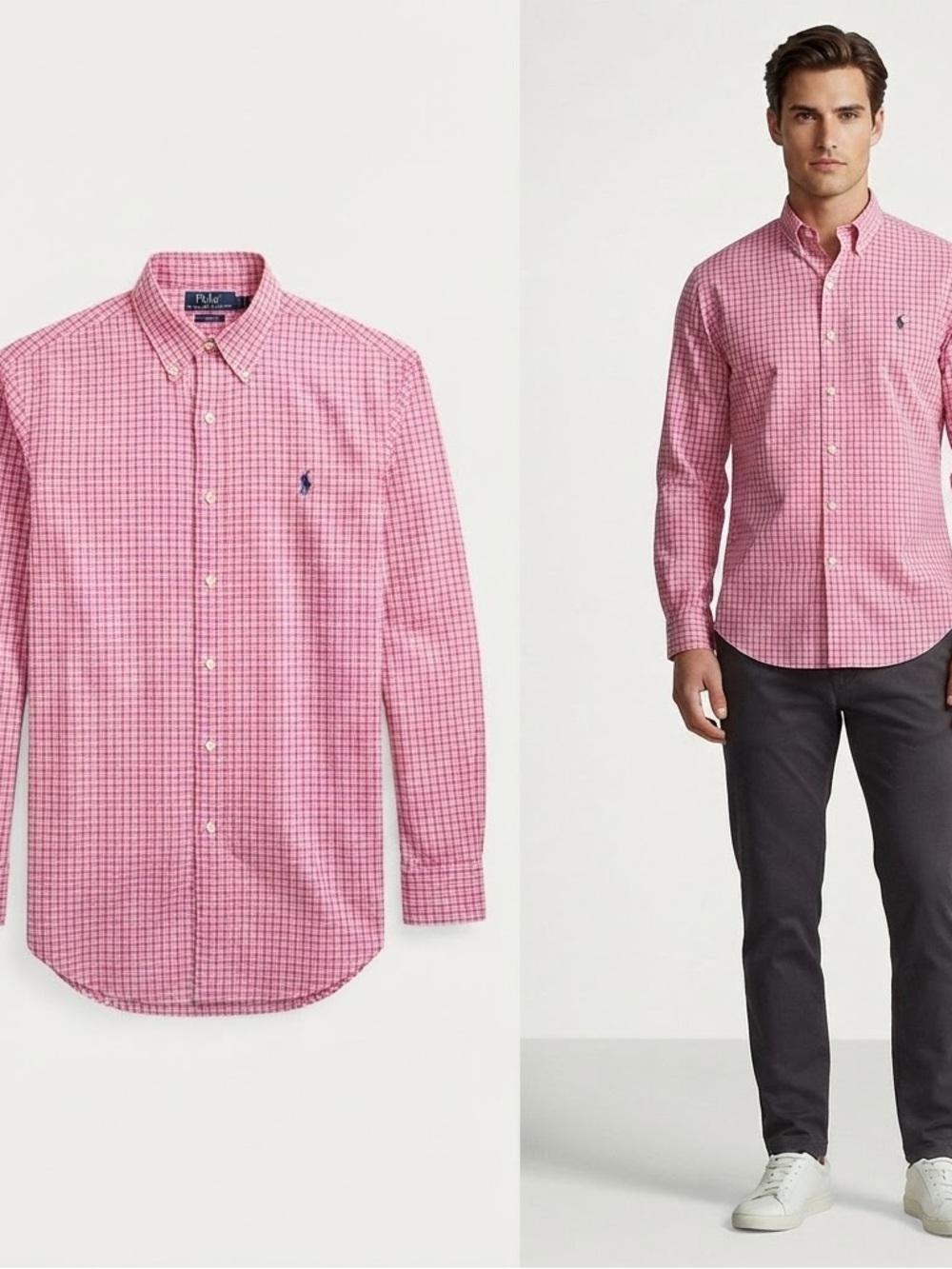 Ralph Lauren Pink Gingham Button-Down Dress Shirt XXL
